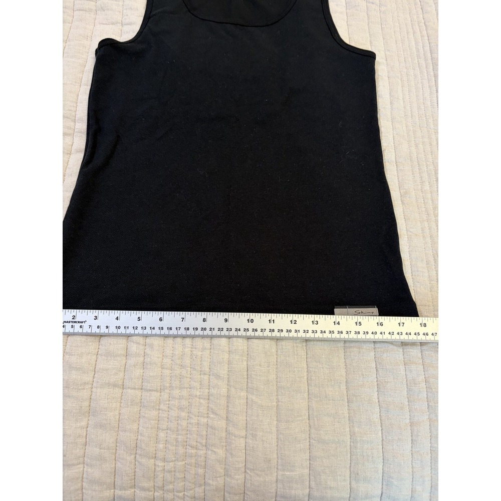 Skiny Women's Black Cotton Blend Tank Top Size M Basic Ribbed Sleeveless Tee - Picture 8 of 9